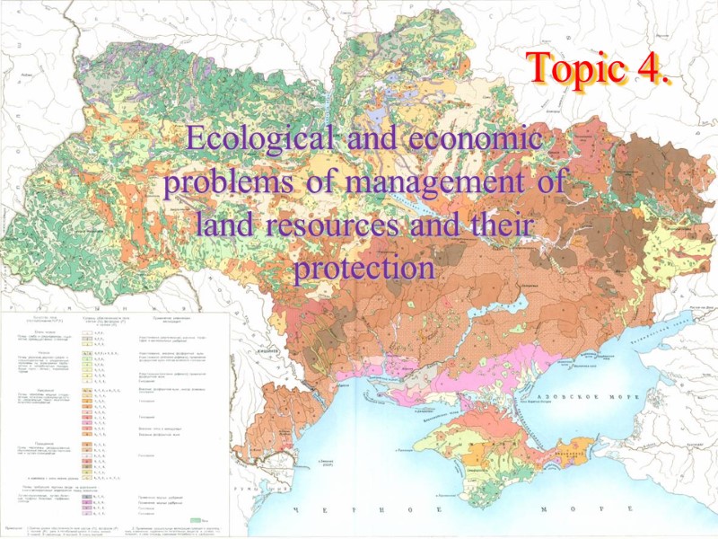 Topic 4.  Ecological and economic problems of management of land resources and their
